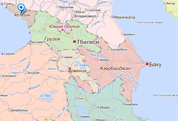 Показать на карте южную осетию. Абхазия и Южная Осетия на карте России. Абхазия и Осетия на карте. Абхазия и Грузия на карте. Грузия на карте России.