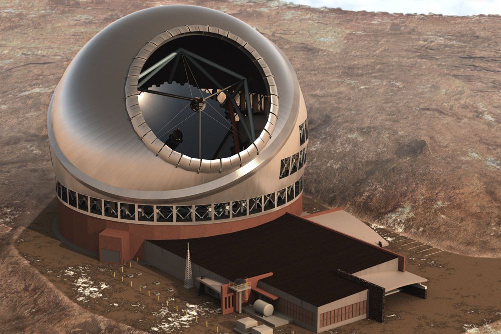 Цього літа на Гаваях приступлять до будівництва гігантського телескопа. У Мануа Кеа , Гаваї ось-ось повинні приступити до будівництва гігантського телескопа , який буде в три рази більше найбільших з існуючих оптичних телескопів.
