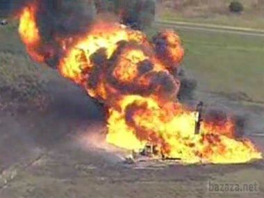Біля луганського аеропорту горить газопровід. Займання сталося в результаті попадання снаряда.