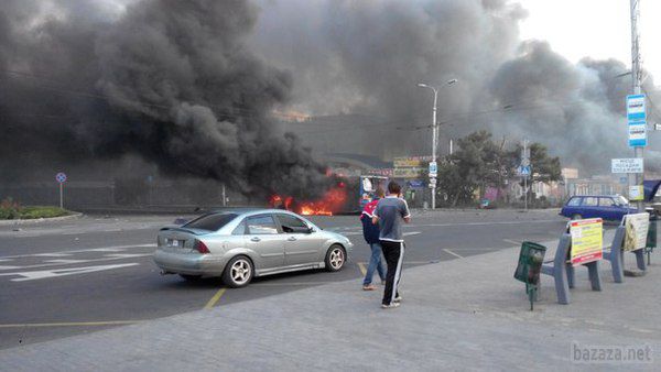 Донецьк зруйнований 29.08.2014 (фото). 29 серпня продовжився обстріл Донецька. З'явилися нові руйнування. 