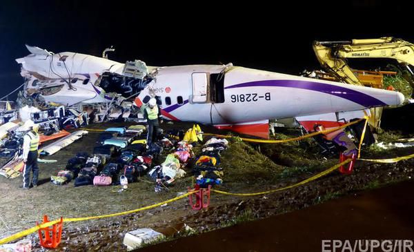 Число загиблих в результаті краху літака на Тайвані досягло 32. Число жертв аварії турбогвинтового літака ATR-72-600 тайванської авіакомпанії TransAsia Airways в Тайбеї, за останніми офіційними даними, зросло до 32 осіб.