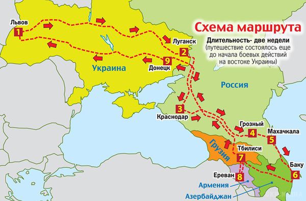Дівочим автостопом по Близькому Сходу ( схема маршруту). 24-річна львів'янка Юлія Ковальська з двома подругами ризикнули об'їхати "своїм ходом" шість країн із суворими звичаями.