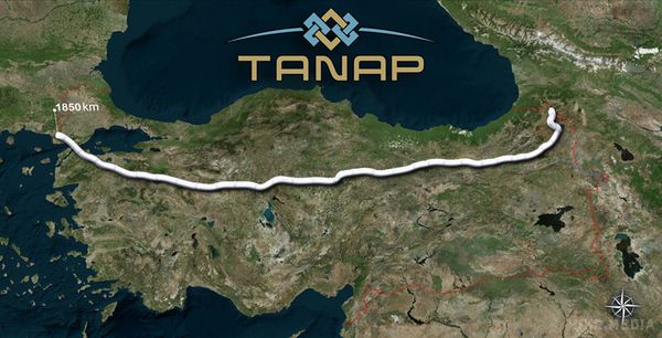 Туреччина і Азербайджан почали будівництво газопроводу TANAP. Початкова пропускна здатність трубопроводу складе 16 млрд куб. м газу в рік. Близько 6 млрд куб. м буде поставлятися в Туреччину, а решта - в Європу.