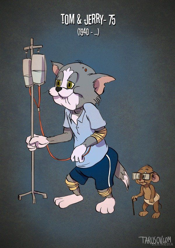 Художник показав героїв улюблених мультфільмів у старості. Серед персонажів, які зображені в серії – Багз Банні, Дональд Дак, Том і Джеррі, Мінні і Міккі Маус та інші.