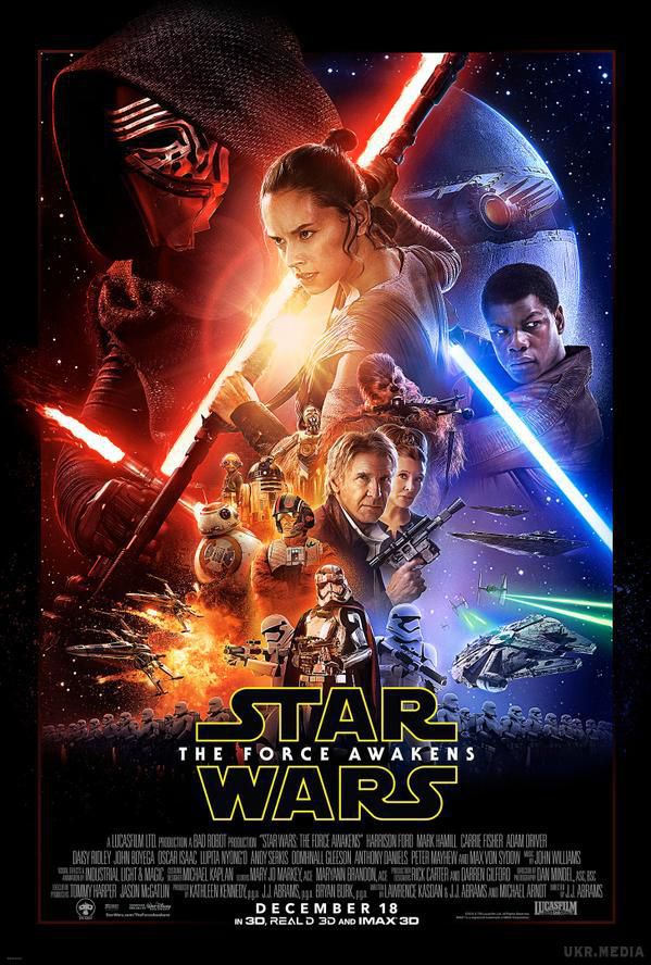 Опубліковано офіційний трейлер сьомого епізоду «Зоряних воєн». Крім того, творці сьомого епізоду «Зоряних воєн», який вийде 17-18 грудня 2015 року, опублікували постер картини.