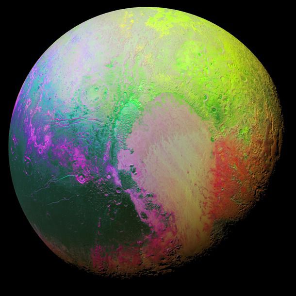 Психоделія на Плутоні. NASA опублікувало нову фотографію. На знімку можна розглянути особливості поверхні карликової планети.