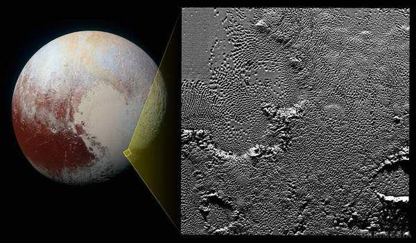 «Висячі» долини на Плутоні  виявили вчені. Опубліковані нові дані про взаємодію Плутона і його супутників з сонячним вітром.

