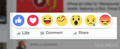 Facebook перетворив кнопку "лайк" в шість емоцій