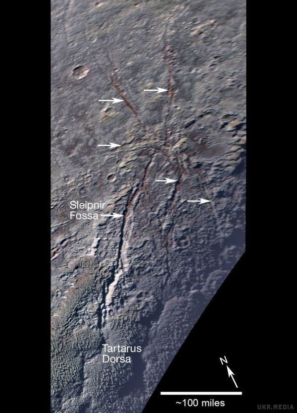 NASA показало знімок "гігантського павука" на Плутоні (фото). NASA опублікувало знімок ландшафту Плутона, який нагадує гігантського павука".