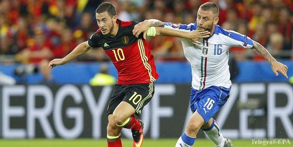  Євро-2016  Першого туру чемпіонату Європи з футболу Бельгія - Італія. Завершився матч першого туру чемпіонату Європи з футболу Бельгія - Італія.