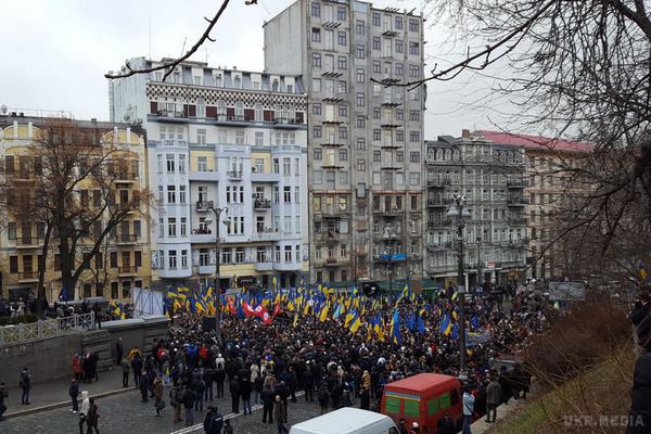 Мітинг Саакашвілі в Києві: Остання зима цієї влади. У центрі Києва проходить мітинг прихильників Міхеїла Саакашвілі.