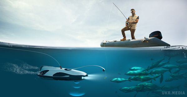 Представлений перший у світі дрон для риболовлі. На виставці CES 2017 в Лас Вегасі дебютував підводний дрон, допомагає ловити рибу.