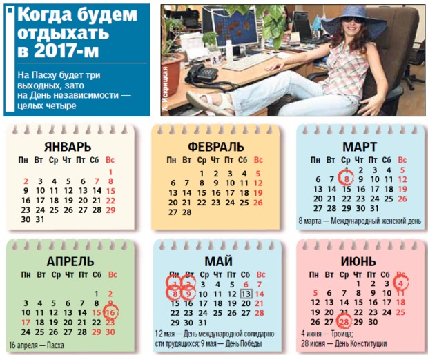 Календар свят 2017: скільки днів будуть відпочивати українці протягом року. Пропонуємо вашій увазі календар свят 2017, з якого випливає, що в цьому році українців чекає більше вихідних днів, ніж зазвичай.