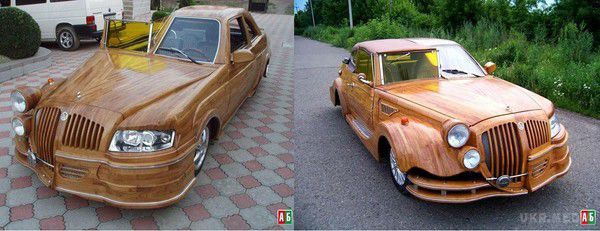 Унікальний дерев'яний автомобіль українець виставив на продаж (фото). Ліва частина машини являє собою купе, а права &ndash; кабріолет в стилі 1930-х років.