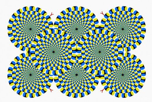 Перевір себе. Ілюзія японського психіатра «Обертовий змій» – тест на психічну втому. Цю ілюзію винайшов японський психіатр Акіоші Кітаока. 