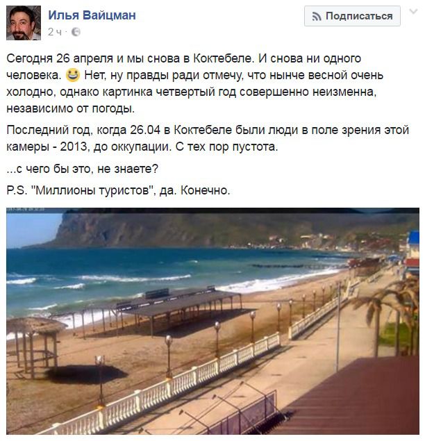 У мережі показали "мільйони туристів" в Криму. Російський журналіст розповів, коли в Коктебелі в останній раз відпочивали туристи.