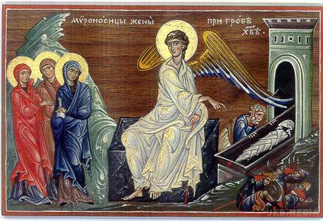 30 квітня 2017 - День пам'яті святих жінок-мироносиць. Святі жінки-мироносиці біля гробу Христа