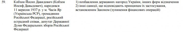 На Кобзона наклали санкції і закрили дорогу в Україну. Порошенко підписав указ про нові персональні санкції проти російських діячів мистецтва.