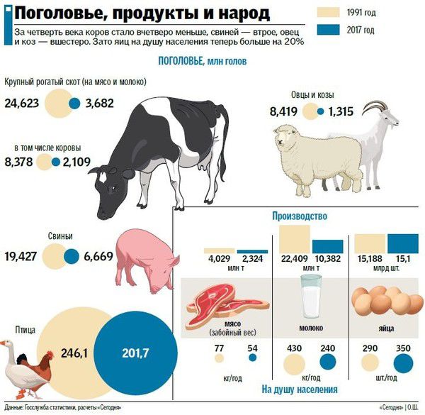Україна відмовляється від яловичини і переходить на дешеву птицю. За роки незалежності поголів'я корів скоротилося в чотири рази, а свиней - утричі. Експерти: на власні потреби вистачить через зменшення експорту, але ціна і далі буде рости.