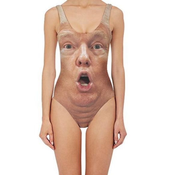 Хто кого вибере. Жінки вперше зможуть натягнути Путіна і Трампа (фото). Фотофакт. Слідом за волохатими купальниками, американська компанія Beloved Shirts випустила плавальні костюми з зображенням знаменитостей.