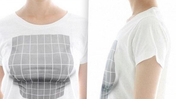 У Японії з'явилася футболка з функцією додавання пишних грудей. В Японії відомий бренд ekoD Works офіційно презентував унікальну футболку для представниць прекрасної статі під назвою Illusion Grid, яка створює бюст завдяки спеціальному ассиметричному принту. 