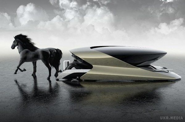 Італійці придумали автомобіль майбутнього з запряженими кіньми (фото). Салон розрахований на чотирьох осіб і являє собою подобу кімнати з двома диванами навпроти один одного.