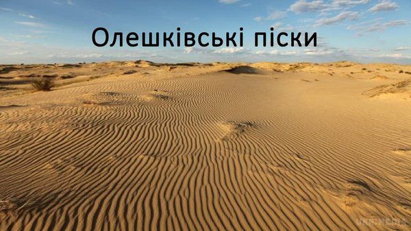 Чи знали ви, що в Українi є пустеля?. В українськiй пустелi пiсок нагрiвається до 75 градусiв
