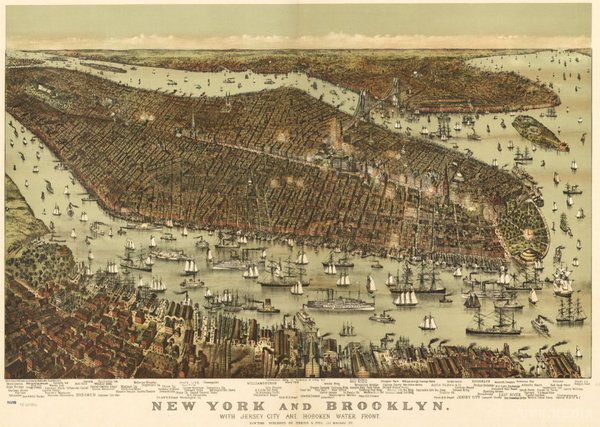 Як виглядав Нью-Йорк на старих літографіях. В оцифровану колекцію увійшли карти Нью-Йорка і його передмість.