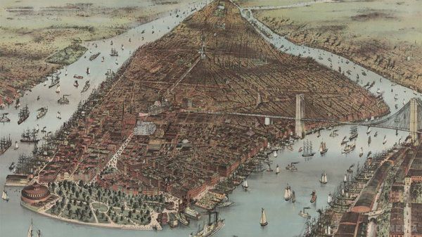 Як виглядав Нью-Йорк на старих літографіях. В оцифровану колекцію увійшли карти Нью-Йорка і його передмість.