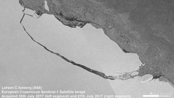 Від Антарктиди відколовся гігантський айсберг. Опубліковані кадри з супутника.