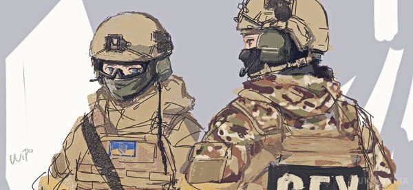 Японський художник створив аніме про війну на Донбасі. Героями малюнків японського художника стали українські військові у формі з шевронами СБУ.