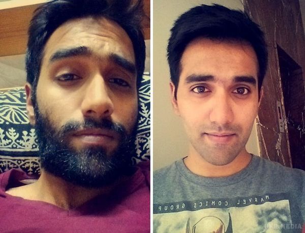 Чоловіки вирішили збрити бороду (фото).  Чарівне перевтілення.