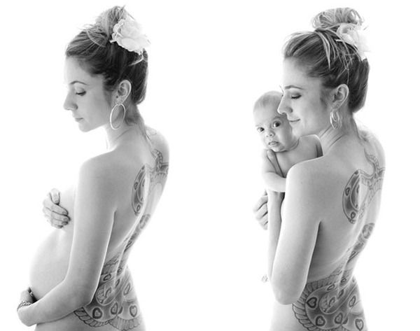 Вагітність і материнство у фотографіях до і після(Фото). Відмінний спосіб закарбувати цей чудовий час