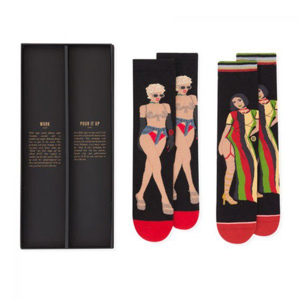 У продаж надійшли шкарпетки з зображенням Ріанни. Американська поп-співачка Ріанна спільно з брендом Stance випустила шкарпетки зі своїми кращими образами.