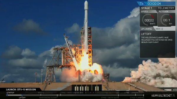 SpaceX запустила для ВПС США секретний корабель (відео). Запуск проводився з мису Канаверал на середньо-важкій ракеті Falcon 9.