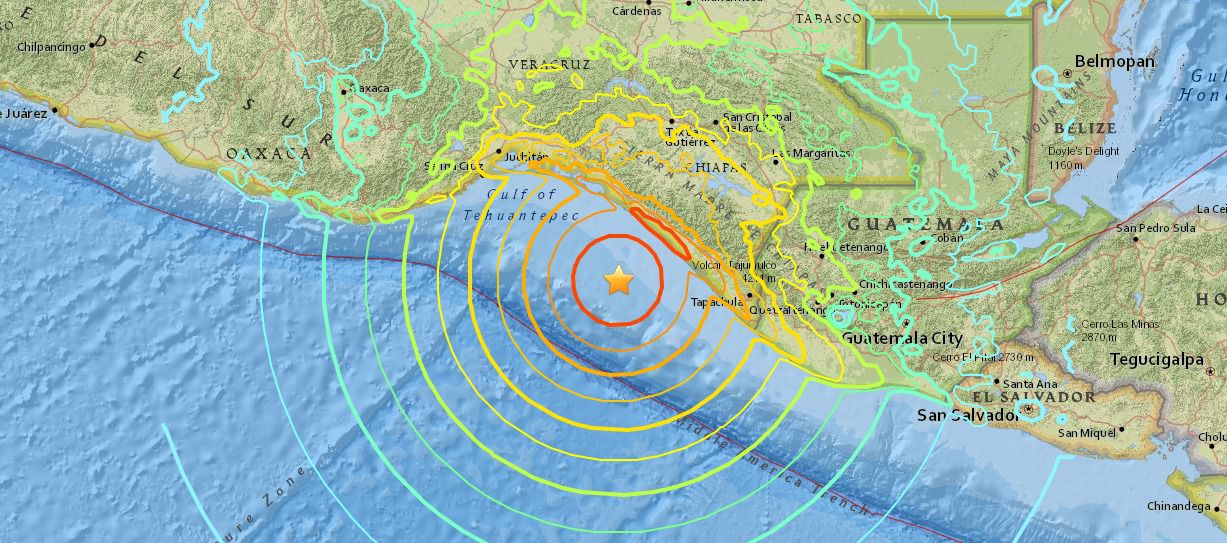 Потужний землетрус біля узбережжя Мексики: 5 загиблих. У Тихому океані біля південного узбережжя Мексики стався сильний землетрус магнітудою 8,1. Загинуло щонайменше п'ятеро людей.