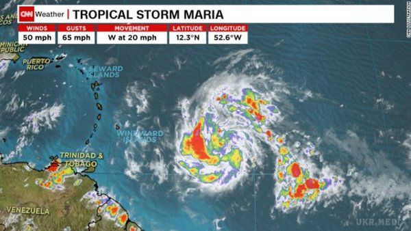 Ураган " Марія ", досяг максимальної, п'ятої категорії потужності. до 260 км/год. Тропічний шторм "Марія" сформувався 17 вересня в Атлантичному океані недалеко від берегів Південної Америки і Карибського моря. 