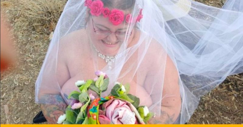 Наречена, яка важить 168 кг, не знайшла собі сукню для весілля. Тоді вона вирішила виходити заміж в такому вбранні! (фото). Моніка Пенберти стала дружиною. Австралійська красуня вагою 168 кг не знайшла гідної сукні по фігурі, але знайшла вихід із ситуації! 