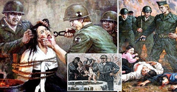 Антиамериканська пропаганда в Північній Кореї -15 кошмарних агітаційних плакатів з КНДР. Фантастичні сюжети.