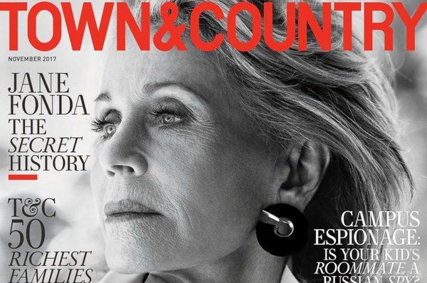 Джейн Фонду з'явилася на обкладинці журналу без ретуші. Town&Country представив новий листопадовий номер.