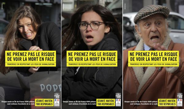 Жорстка акція проти пішоходів-порушників: Твоє обличчя, коли тебе збиває машина. Агентство Serviceplan провчило парижан, які переходять дорогу на червоне світло.