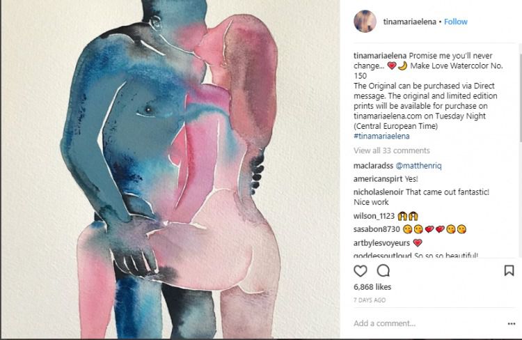 Як данка заворожує мережу незабутнім сексом (фото). Данська мисткиня Тіна Марія Елена Бак зачаровує підписників своєї сторінки чуттєвою еротикою.