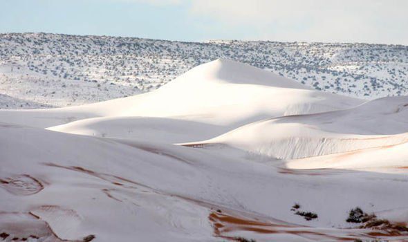 Сахару раптово засипало снігом. У пустелі Сахара другий рік підряд раптово випав сніг