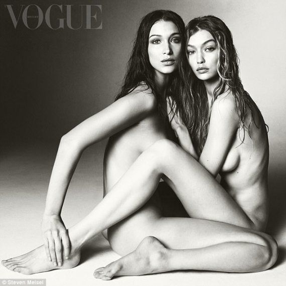 Сестри Джіджі та Белла Хадід знялись у фотосесії для British Vogue. Модель року Белла Хадід із сестрою позувала "ню" у Vogue.