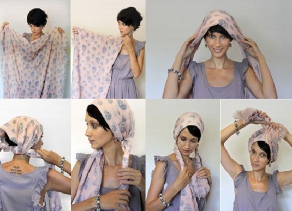 12 відмінних способів красиво зав'язати хустку на голові. Щоб бути модною, потрібно не тільки мати в гардеробі багато хусток, потрібно вміти їх красиво і елегантно носити на голові. 