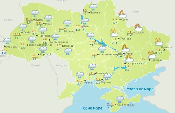 Прогноз погоди в Україні на 13 березня: тепло, дощі. Протягом найближчих кількох днів в Україні очікується потепління, але вночі місцями будуть заморозки.