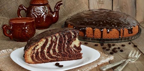 смачний торт "зебра" - найпростіший рецепт смачного торта !