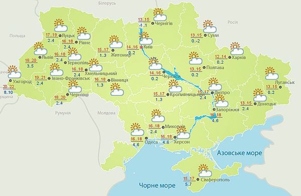 Прогноз погоди в Україні на Великдень: тепло і сухо. У найближчі дні Гідрометцентр обіцяє по всій території країни теплу і суху погоду.
