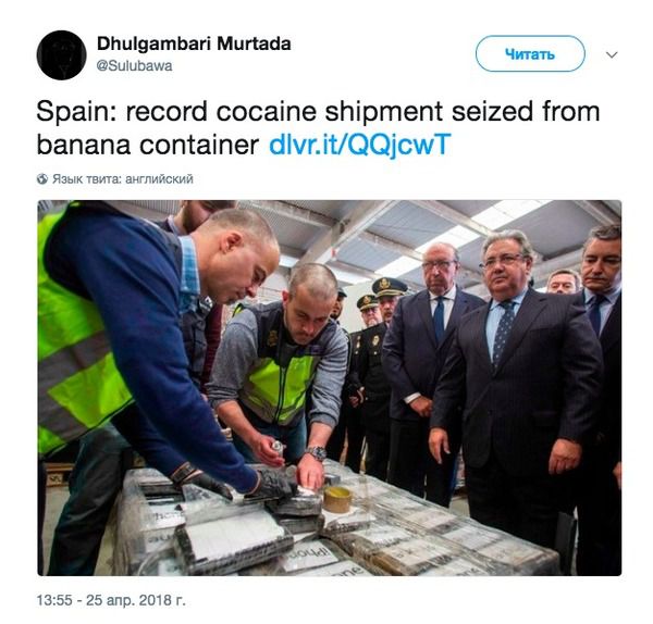Вони везли 9 тонн кокаїну сховавши його в банани. В Іспанії спіймали рекордну партію кокаїну захованого в бананах.