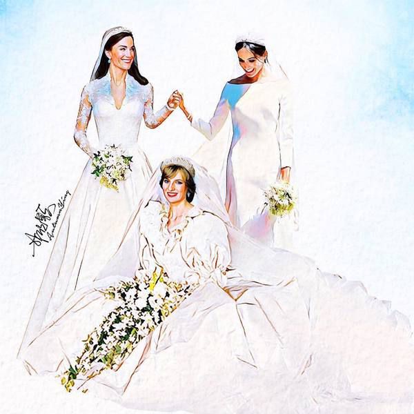 Художник зобразив принцесу Діану з її двома невістками. Нажаль, ця чудова жінка не дочекалась весілля своїх синів.